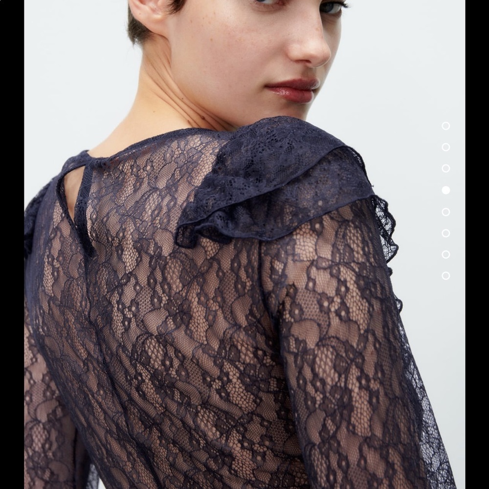 ZARA RUFFLED LACE TOP. - Picture 3 of 6